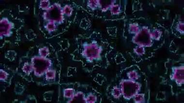 Psikedelik Kaleydoskop Patlaması simetrik kaleydoskop şekilleri patlıyor ve canlı renklerle beatendly döngülerde şekil değiştiriyor