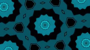Psikedelik Kaleydoskop Patlaması simetrik kaleydoskop şekilleri patlıyor ve canlı renklerle beatendly döngülerde şekil değiştiriyor