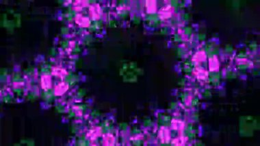 Psikedelik Kaleydoskop Patlaması simetrik kaleydoskop şekilleri patlıyor ve canlı renklerle beatendly döngülerde şekil değiştiriyor