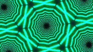Psikedelik Kaleydoskop Patlaması simetrik kaleydoskop şekilleri patlıyor ve canlı renklerle beatendly döngülerde şekil değiştiriyor