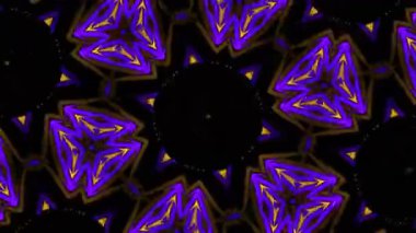 Psikedelik Kaleydoskop Patlaması simetrik kaleydoskop şekilleri patlıyor ve canlı renklerle beatendly döngülerde şekil değiştiriyor