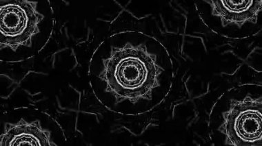 Psikedelik Kaleydoskop Patlaması simetrik kaleydoskop şekilleri patlıyor ve canlı renklerle beatendly döngülerde şekil değiştiriyor