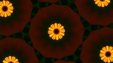 Psikedelik Kaleydoskop Patlaması simetrik kaleydoskop şekilleri patlıyor ve canlı renklerle beatendly döngülerde şekil değiştiriyor