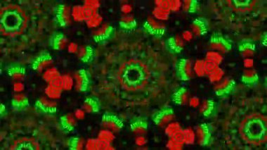 Psikedelik Kaleydoskop Patlaması simetrik kaleydoskop şekilleri patlıyor ve canlı renklerle beatendly döngülerde şekil değiştiriyor