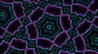 Psikedelik Kaleydoskop Patlaması simetrik kaleydoskop şekilleri patlıyor ve canlı renklerle beatendly döngülerde şekil değiştiriyor