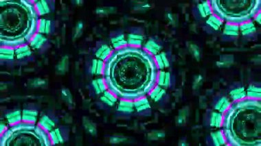 Psikedelik Kaleydoskop Patlaması simetrik kaleydoskop şekilleri patlıyor ve canlı renklerle beatendly döngülerde şekil değiştiriyor