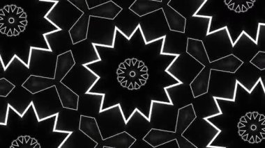 Psikedelik Kaleydoskop Patlaması simetrik kaleydoskop şekilleri patlıyor ve canlı renklerle beatendly döngülerde şekil değiştiriyor