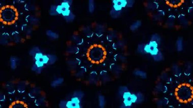 Psikedelik Kaleydoskop Patlaması simetrik kaleydoskop şekilleri patlıyor ve canlı renklerle beatendly döngülerde şekil değiştiriyor