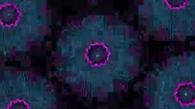 Psikedelik Kaleydoskop Patlaması simetrik kaleydoskop şekilleri patlıyor ve canlı renklerle beatendly döngülerde şekil değiştiriyor