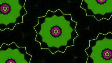 Psychedelic Kaleidoscope Burst Symmetric kaleidoscope shapes bursting and morphing with vibrant colors on beatfriendly loops