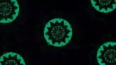 Psikedelik Kaleydoskop Patlaması simetrik kaleydoskop şekilleri patlıyor ve canlı renklerle beatendly döngülerde şekil değiştiriyor