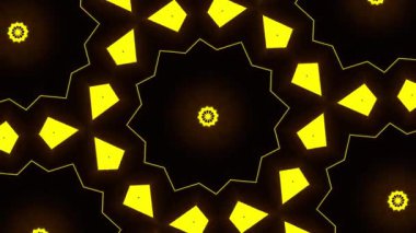 Psikedelik Kaleydoskop Patlaması simetrik kaleydoskop şekilleri patlıyor ve canlı renklerle beatendly döngülerde şekil değiştiriyor