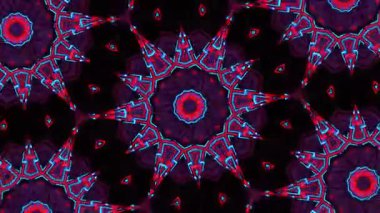 Psikedelik Kaleydoskop Patlaması simetrik kaleydoskop şekilleri patlıyor ve canlı renklerle beatendly döngülerde şekil değiştiriyor