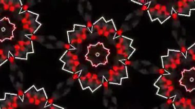 Psikedelik Kaleydoskop Patlaması simetrik kaleydoskop şekilleri patlıyor ve canlı renklerle beatendly döngülerde şekil değiştiriyor