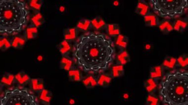 Psikedelik Kaleydoskop Patlaması simetrik kaleydoskop şekilleri patlıyor ve canlı renklerle beatendly döngülerde şekil değiştiriyor