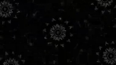 Psikedelik Kaleydoskop Patlaması simetrik kaleydoskop şekilleri patlıyor ve canlı renklerle beatendly döngülerde şekil değiştiriyor