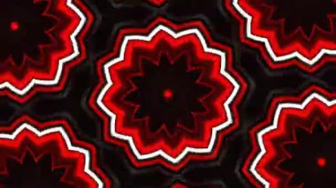 Psikedelik Kaleydoskop Patlaması simetrik kaleydoskop şekilleri patlıyor ve canlı renklerle beatendly döngülerde şekil değiştiriyor