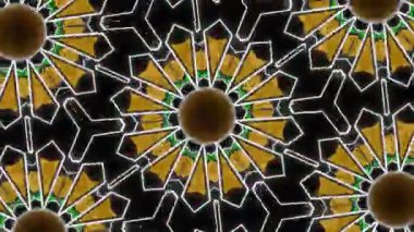 Psikedelik Kaleydoskop Patlaması simetrik kaleydoskop şekilleri patlıyor ve canlı renklerle beatendly döngülerde şekil değiştiriyor