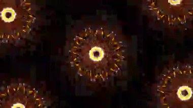 Psikedelik Kaleydoskop Patlaması simetrik kaleydoskop şekilleri patlıyor ve canlı renklerle beatendly döngülerde şekil değiştiriyor