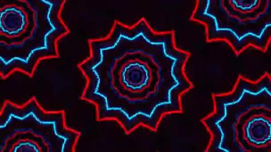 Psikedelik Kaleydoskop Patlaması simetrik kaleydoskop şekilleri patlıyor ve canlı renklerle beatendly döngülerde şekil değiştiriyor