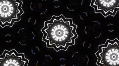 Psikedelik Kaleydoskop Patlaması simetrik kaleydoskop şekilleri patlıyor ve canlı renklerle beatendly döngülerde şekil değiştiriyor