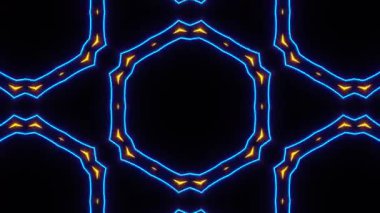 Psikedelik Kaleydoskop Patlaması simetrik kaleydoskop şekilleri patlıyor ve canlı renklerle beatendly döngülerde şekil değiştiriyor