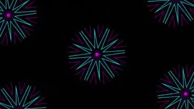 Psikedelik Kaleydoskop Patlaması simetrik kaleydoskop şekilleri patlıyor ve canlı renklerle beatendly döngülerde şekil değiştiriyor