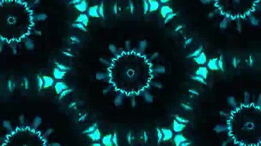 Psikedelik Kaleydoskop Patlaması simetrik kaleydoskop şekilleri patlıyor ve canlı renklerle beatendly döngülerde şekil değiştiriyor