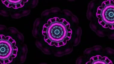 Psikedelik Kaleydoskop Patlaması simetrik kaleydoskop şekilleri patlıyor ve canlı renklerle beatendly döngülerde şekil değiştiriyor