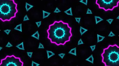 Psikedelik Kaleydoskop Patlaması simetrik kaleydoskop şekilleri patlıyor ve canlı renklerle beatendly döngülerde şekil değiştiriyor