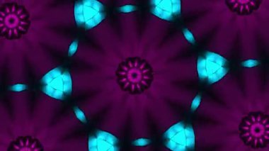 Psikedelik Kaleydoskop Patlaması simetrik kaleydoskop şekilleri patlıyor ve canlı renklerle beatendly döngülerde şekil değiştiriyor