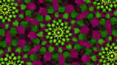 Psychedelic Kaleidoscope Burst Symmetric kaleidoscope shapes bursting and morphing with vibrant colors on beatfriendly loops