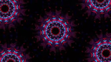 Psikedelik Kaleydoskop Patlaması simetrik kaleydoskop şekilleri patlıyor ve canlı renklerle beatendly döngülerde şekil değiştiriyor