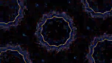 Psikedelik Kaleydoskop Patlaması simetrik kaleydoskop şekilleri patlıyor ve canlı renklerle beatendly döngülerde şekil değiştiriyor