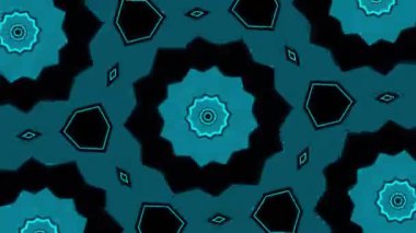 Psikedelik Kaleydoskop Patlaması simetrik kaleydoskop şekilleri patlıyor ve canlı renklerle beatendly döngülerde şekil değiştiriyor
