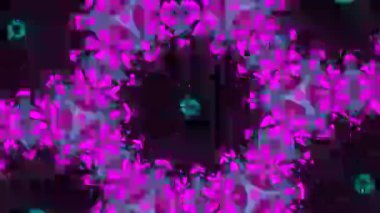 Psikedelik Kaleydoskop Patlaması simetrik kaleydoskop şekilleri patlıyor ve canlı renklerle beatendly döngülerde şekil değiştiriyor