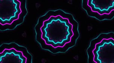 Psikedelik Kaleydoskop Patlaması simetrik kaleydoskop şekilleri patlıyor ve canlı renklerle beatendly döngülerde şekil değiştiriyor