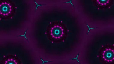 Psikedelik Kaleydoskop Patlaması simetrik kaleydoskop şekilleri patlıyor ve canlı renklerle beatendly döngülerde şekil değiştiriyor