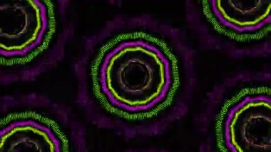 Psikedelik Kaleydoskop Patlaması simetrik kaleydoskop şekilleri patlıyor ve canlı renklerle beatendly döngülerde şekil değiştiriyor