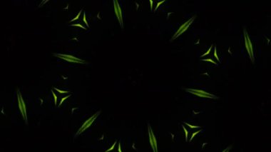 Psikedelik Kaleydoskop Patlaması simetrik kaleydoskop şekilleri patlıyor ve canlı renklerle beatendly döngülerde şekil değiştiriyor