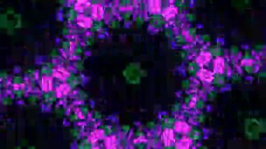 Psikedelik Kaleydoskop Patlaması simetrik kaleydoskop şekilleri patlıyor ve canlı renklerle beatendly döngülerde şekil değiştiriyor