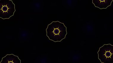 Psikedelik Kaleydoskop Patlaması simetrik kaleydoskop şekilleri patlıyor ve canlı renklerle beatendly döngülerde şekil değiştiriyor