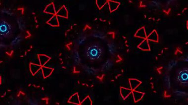 Psikedelik Kaleydoskop Patlaması simetrik kaleydoskop şekilleri patlıyor ve canlı renklerle beatendly döngülerde şekil değiştiriyor