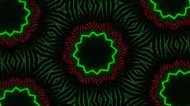 Psikedelik Kaleydoskop Patlaması simetrik kaleydoskop şekilleri patlıyor ve canlı renklerle beatendly döngülerde şekil değiştiriyor