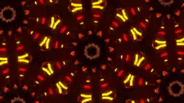 Psikedelik Kaleydoskop Patlaması simetrik kaleydoskop şekilleri patlıyor ve canlı renklerle beatendly döngülerde şekil değiştiriyor