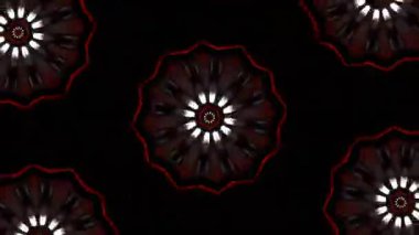 Psikedelik Kaleydoskop Patlaması simetrik kaleydoskop şekilleri patlıyor ve canlı renklerle beatendly döngülerde şekil değiştiriyor