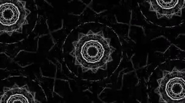 Psikedelik Kaleydoskop Patlaması simetrik kaleydoskop şekilleri patlıyor ve canlı renklerle beatendly döngülerde şekil değiştiriyor