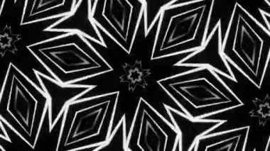 Psikedelik Kaleydoskop Patlaması simetrik kaleydoskop şekilleri patlıyor ve canlı renklerle beatendly döngülerde şekil değiştiriyor