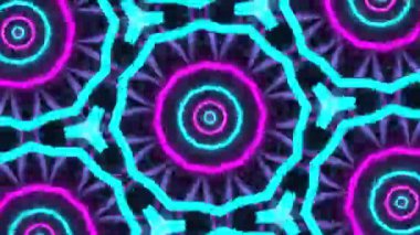 Psikedelik Kaleydoskop Patlaması simetrik kaleydoskop şekilleri patlıyor ve canlı renklerle beatendly döngülerde şekil değiştiriyor