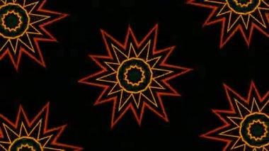 Psikedelik Kaleydoskop Patlaması simetrik kaleydoskop şekilleri patlıyor ve canlı renklerle beatendly döngülerde şekil değiştiriyor